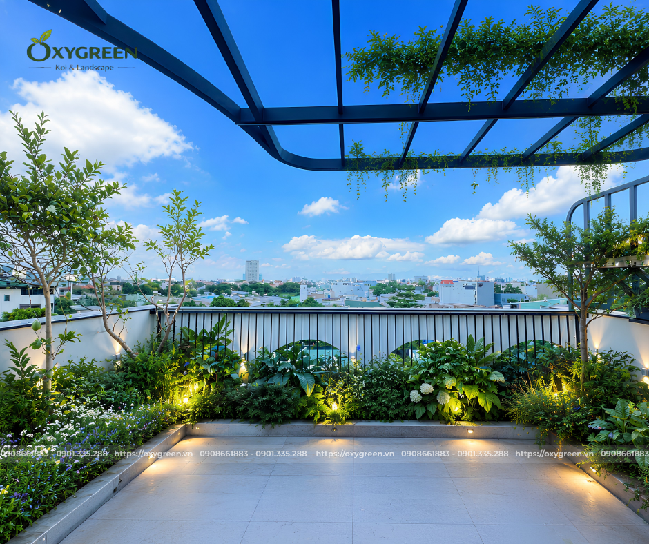 Thiết kế và thi công sân vườn trên sân thượng giá rẻ tại TP.HCM