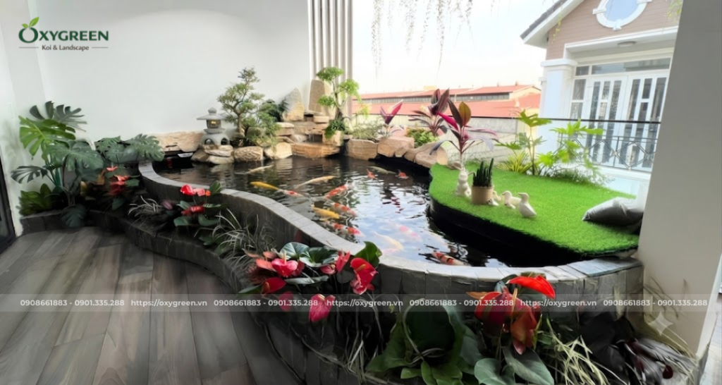 Thiết kế hồ cá Koi nhà phố sân thượng