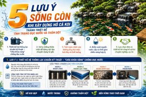 5 Lưu Ý Quan Trọng Khi Xây Dựng Hồ Cá Koi Tránh Bị Đục Nước Và Thấm Dột