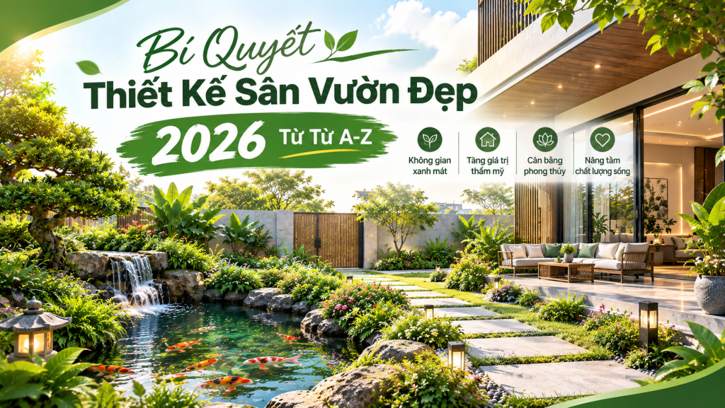 Bí Quyết Thiết Kế Sân Vườn Đẹp 2026 Từ Từ A-Z
