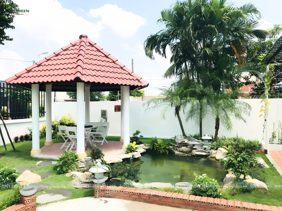 Mẫu hồ cá Koi sân vườn biệt thự 